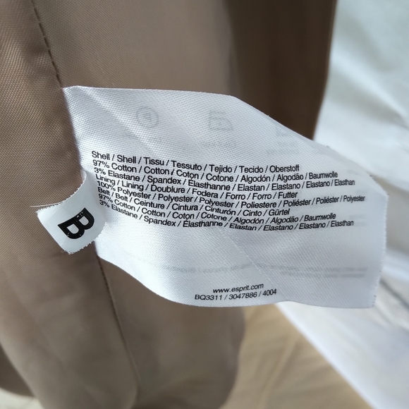 Esprit Size 12 Tan Trench *has spots* - Picture 11 of 16